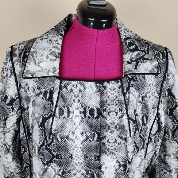 Linea by Louis Dell'Olio Blazer Grey Snakeskin Cotton Jacket Animal Print Sz 1X - Picture 14 of 16